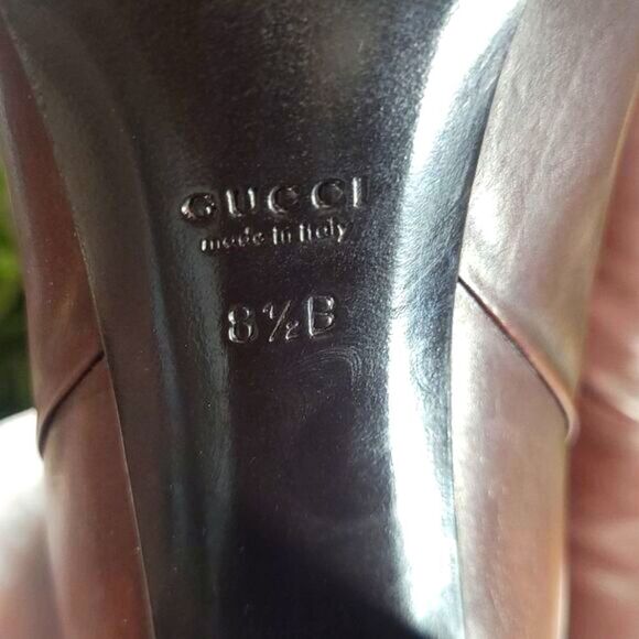 Authentic Gucci Elizabeth Brown Leather Knee Mid Calf Boots EUC STUNNING - Picture 10 of 11